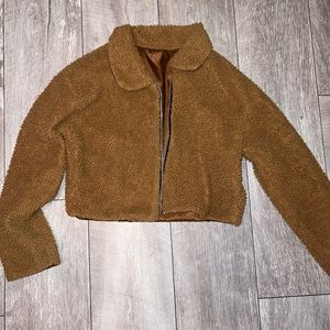 Cropped Sherpa Bomber Jacket